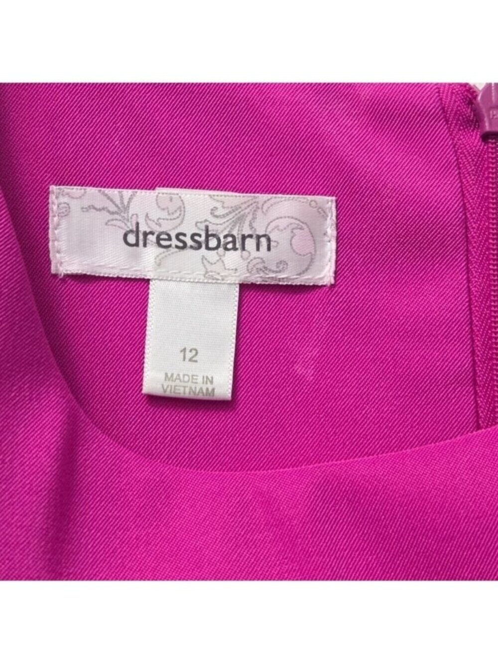 Dressbarn Fit Flare Dress Magenta Size 12 - Picture 8 of 10